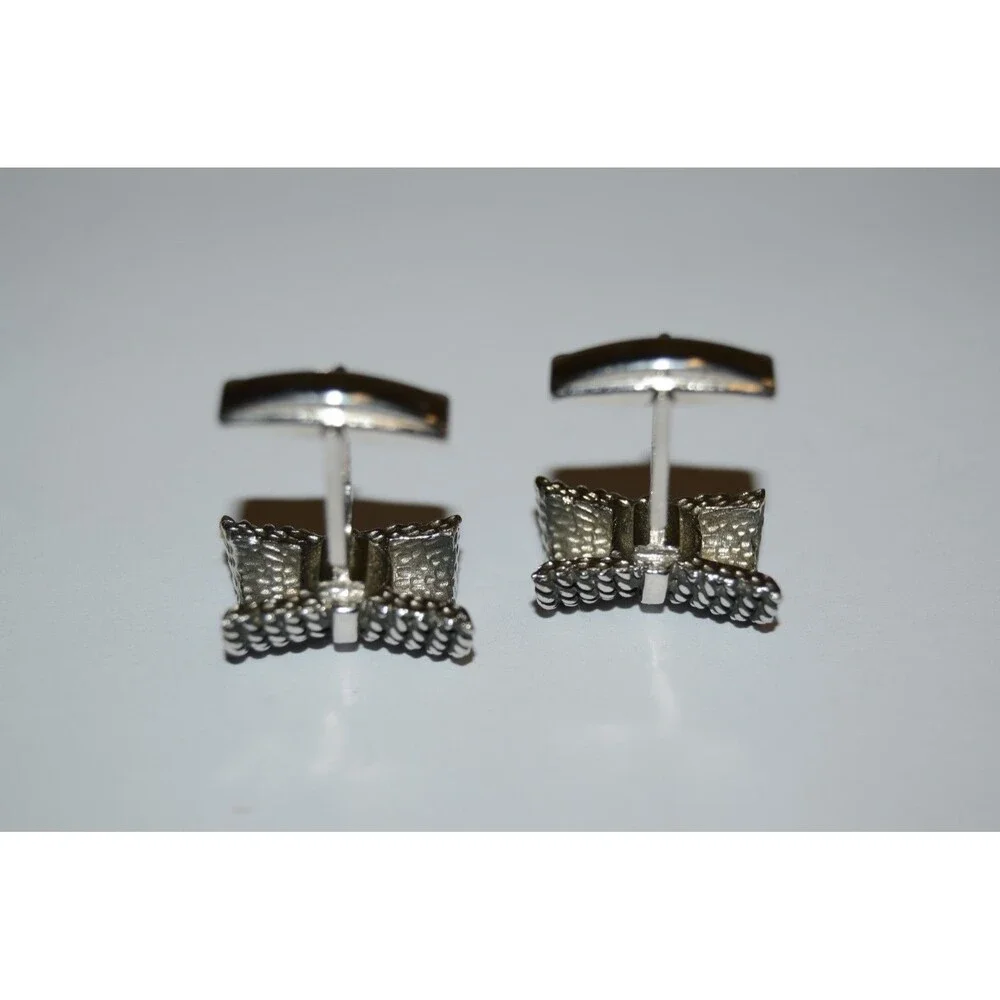 Nice Vintage Tied Rope Roped Nautical Silver Tone Men's Cuff Links Rare